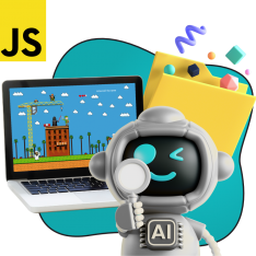 Язык программирования JavaScript + AI. Проектное обучение + геймификация + AI-помощники - КИБЕРшкола программирования для детей, компьютерные курсы для школьников, начинающих и подростков - KIBERone г. Учалы